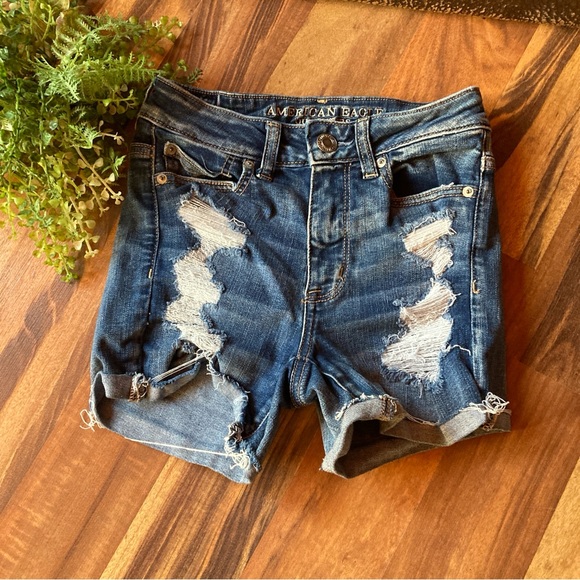 American Eagle Outfitters Pants - American Eagle Size 2 distressed high rise denim shorts
